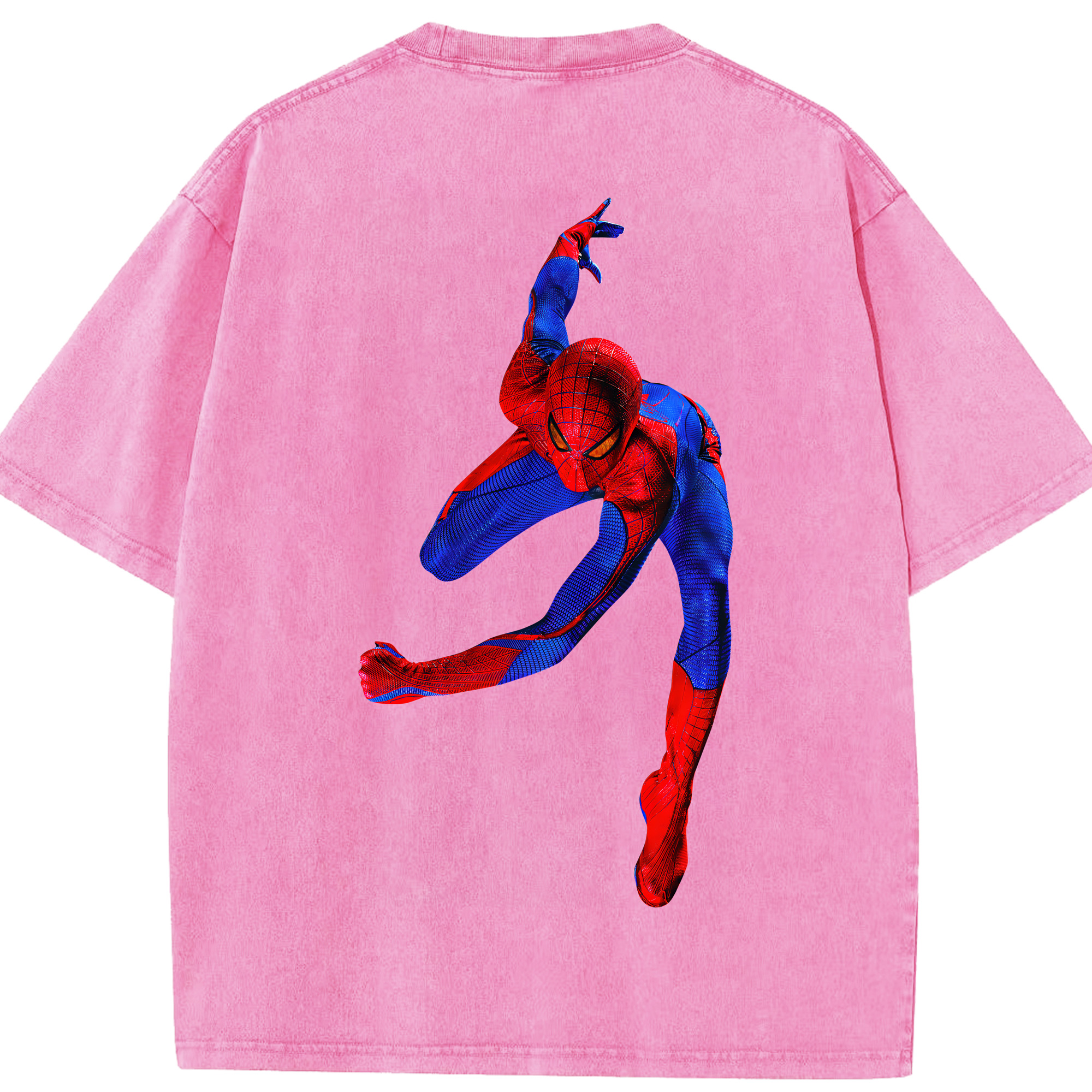 （画像用） Spider Man スパイダーマン 綿100% ヴィンテージ風 半袖Tシャツ（背面プリント）